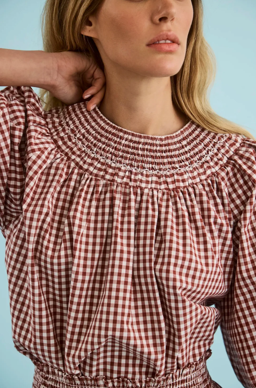 Hunter Bell Hayes Top - Cotswold Check Rust