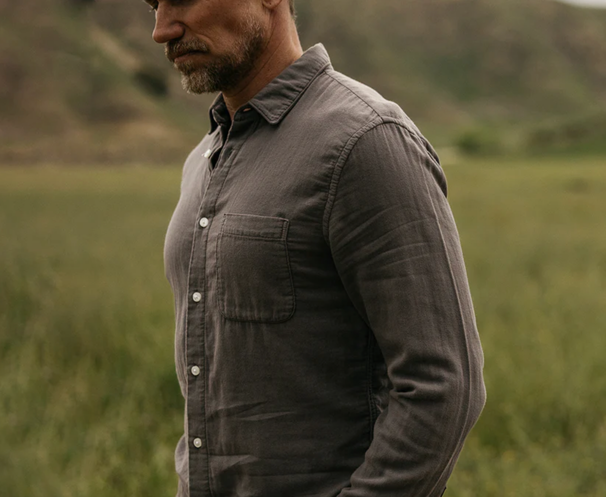 Hiroshi Kato Ripper Gauze Shirt - Charcoal