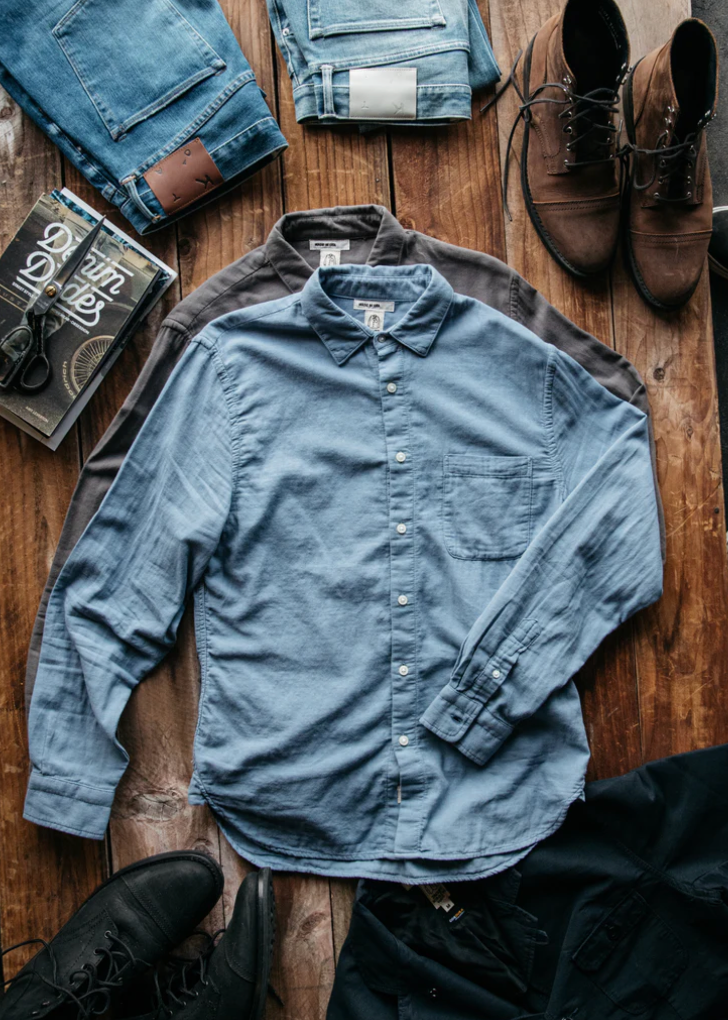 Hiroshi Kato Gauze Shirt - Matte Blue