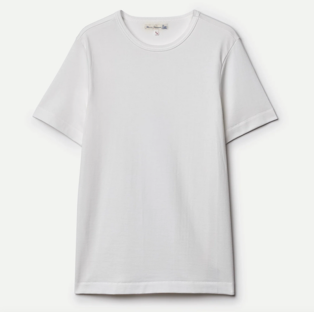 Merz b. Schwanen 2M15 Mid-Century Machine Refined Fit T-Shirt - White