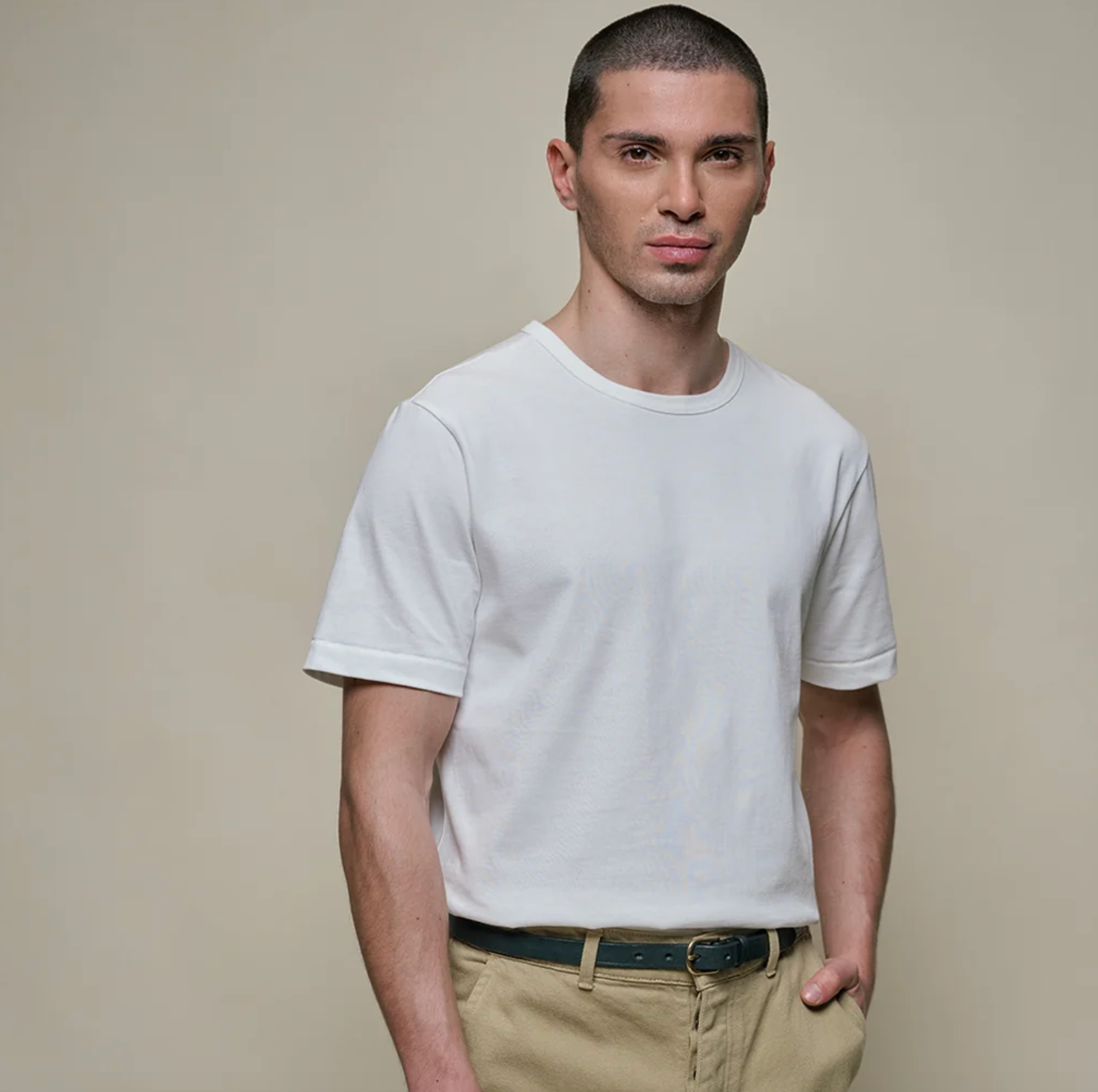 Merz b. Schwanen 2M15 Mid-Century Machine Refined Fit T-Shirt - White