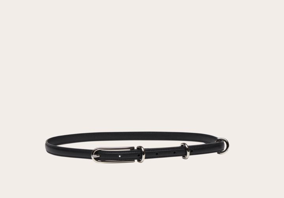 Liffner Three Keepers Belt  - Calf Leather Black - Silver Hardware
