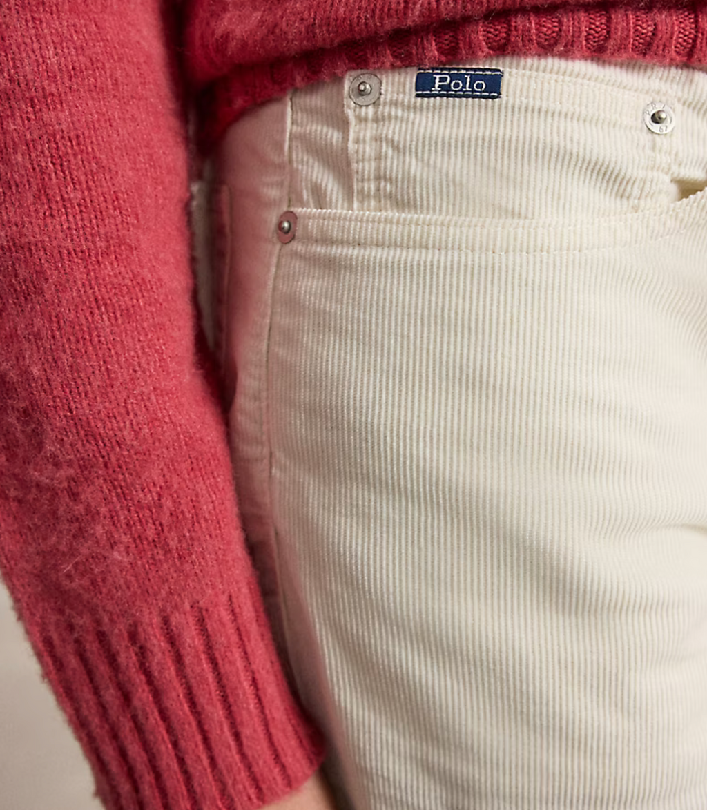 Polo Ralph Lauen Straight Fit Corduroy Pant - Warm White