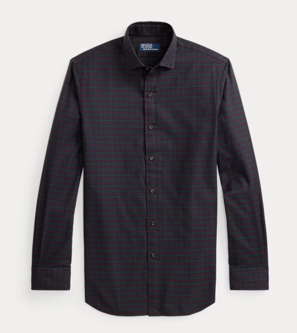 Polo Ralph Lauren Classic Fit Checked Twill Shirt - Wine Forest