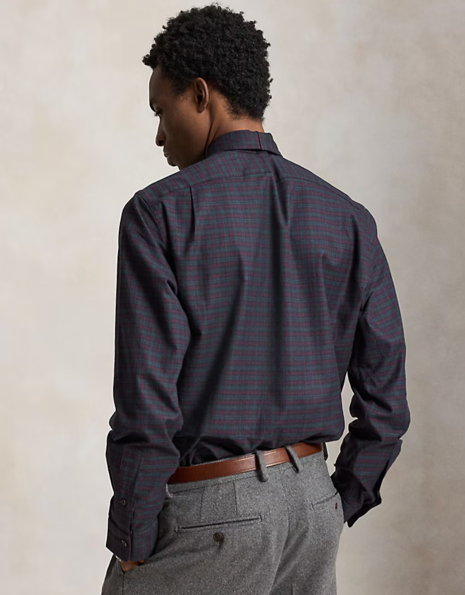 Polo Ralph Lauren Classic Fit Checked Twill Shirt - Wine Forest