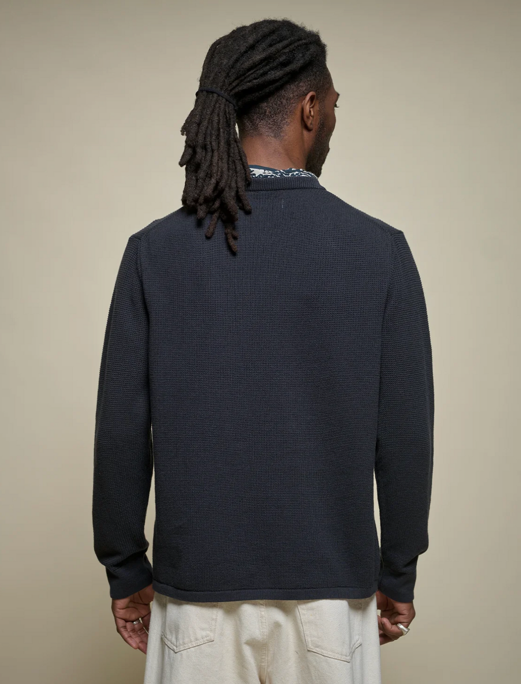 Merz b. Schwanen Easy Knit Waffle Sweater - Charcoal