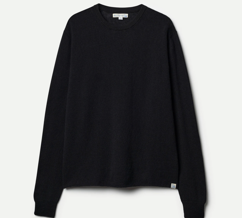 Merz b. Schwanen Lightweight Wool-Cashmere Silk Sweater - Black