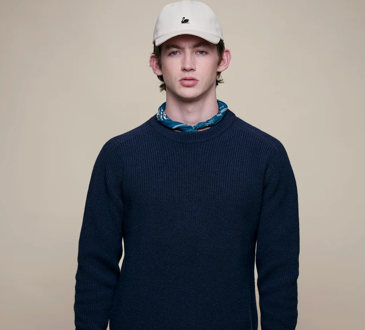 Merz b. Schwanen Sturdy Ribbed Wool-Cashmere Sweater - Navy