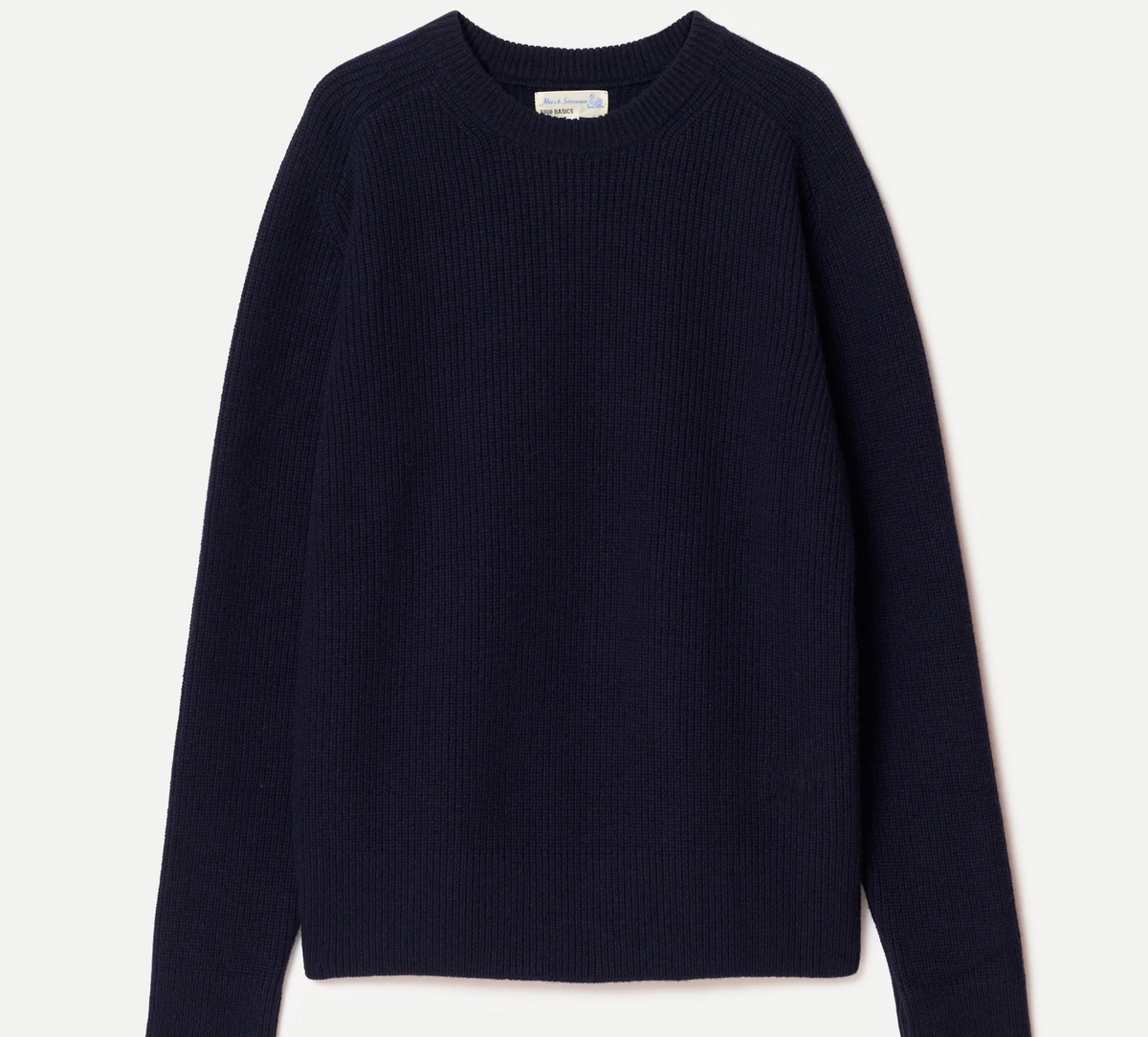 Merz b. Schwanen Sturdy Ribbed Wool-Cashmere Sweater - Navy