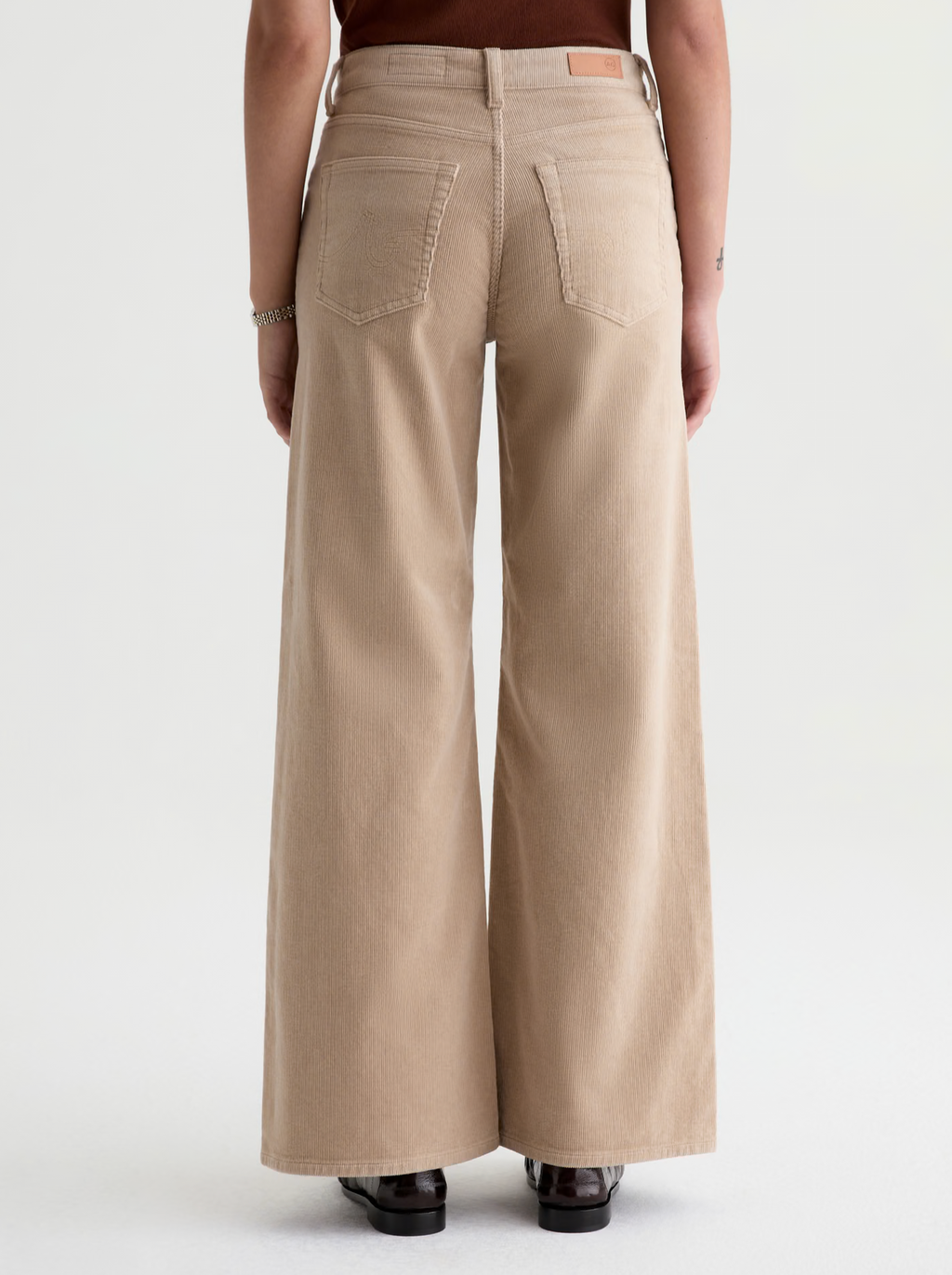 AG Saige Wide Leg Corduroy Pant  Mid-Rise Fit - Studio Tan