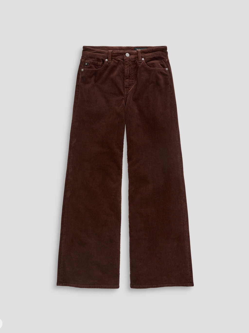 AG Saige Wide Leg Corduroy Pant  Mid-Rise Fit - Wood Brown