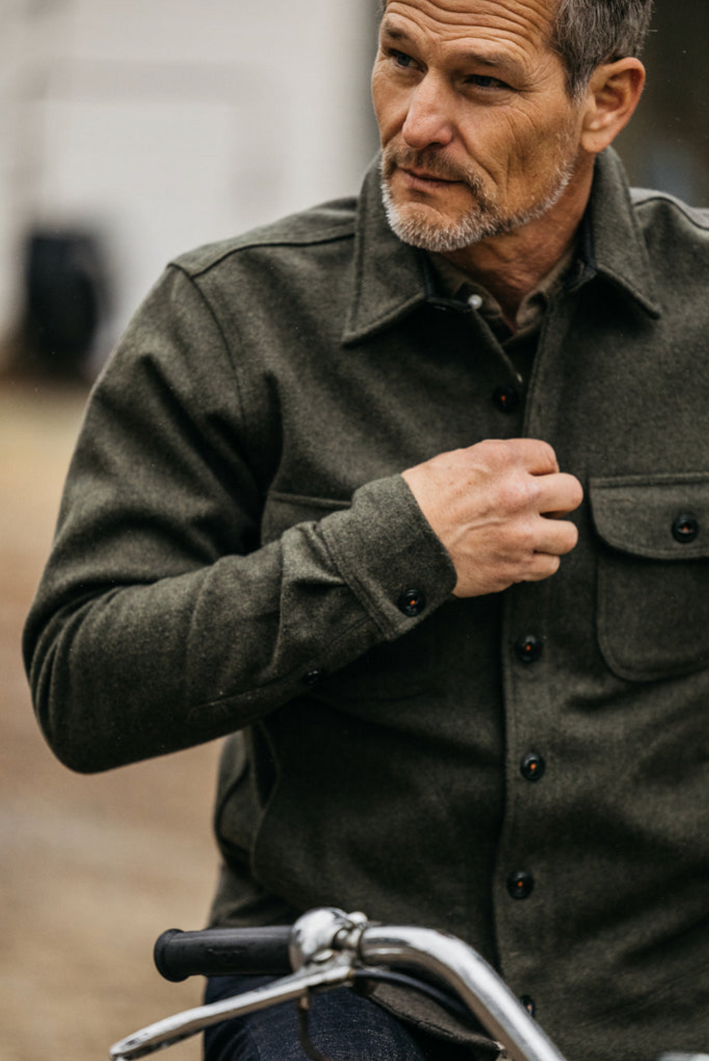 Hiroshi Kato Anvil Shirt JK Melton  - Dark Green