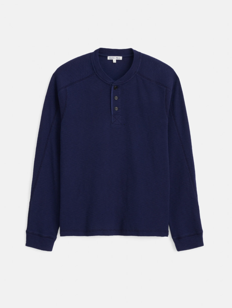 Alex Mill Austin Henley In Thermal Cotton - Navy Night