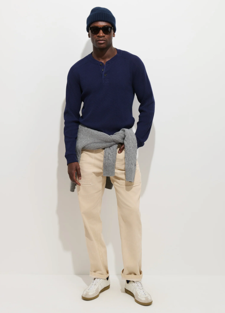 Alex Mill Austin Henley In Thermal Cotton - Navy Night