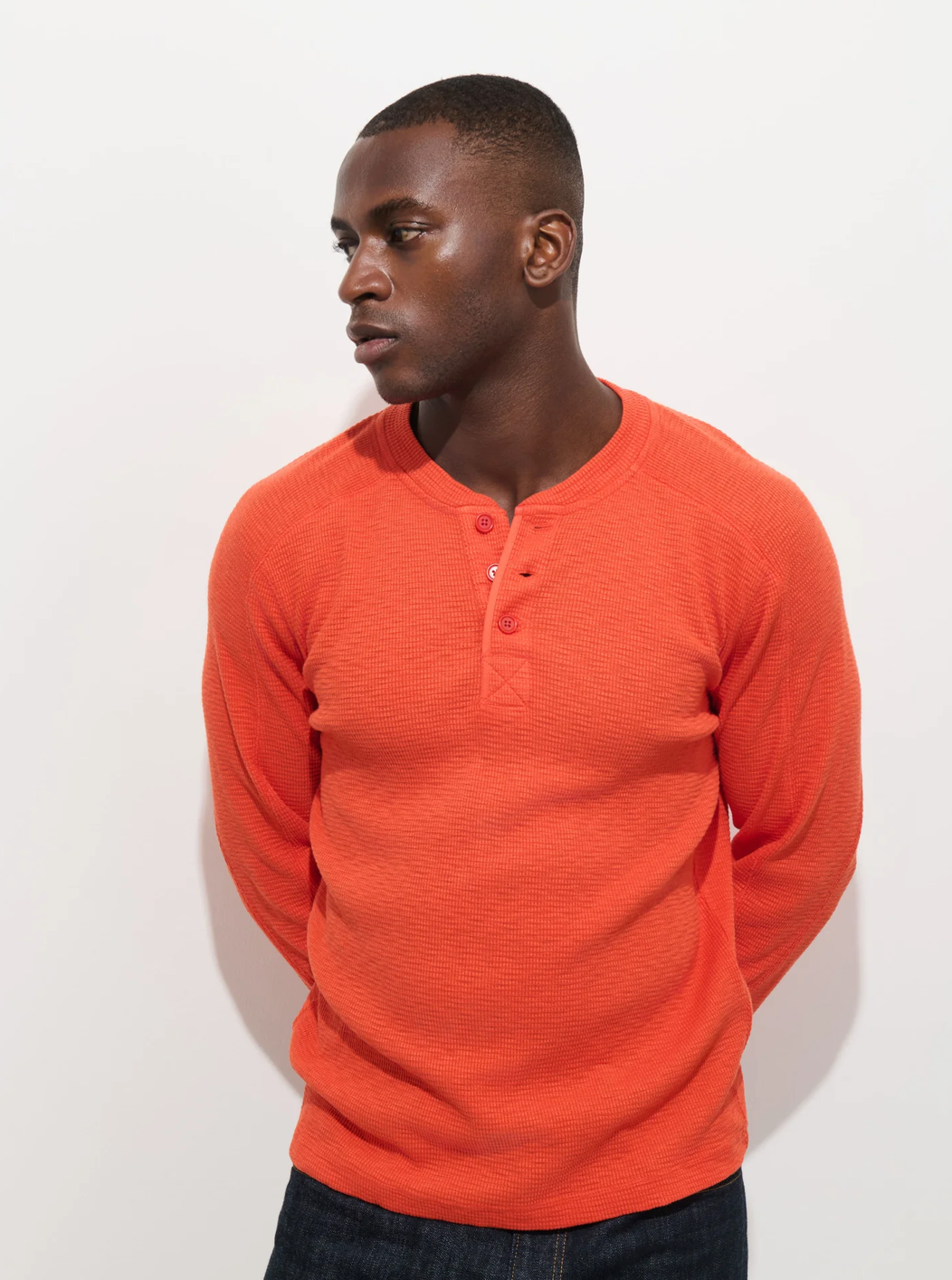 Alex Mill Austin Henley In Thermal Cotton - Bright Ember