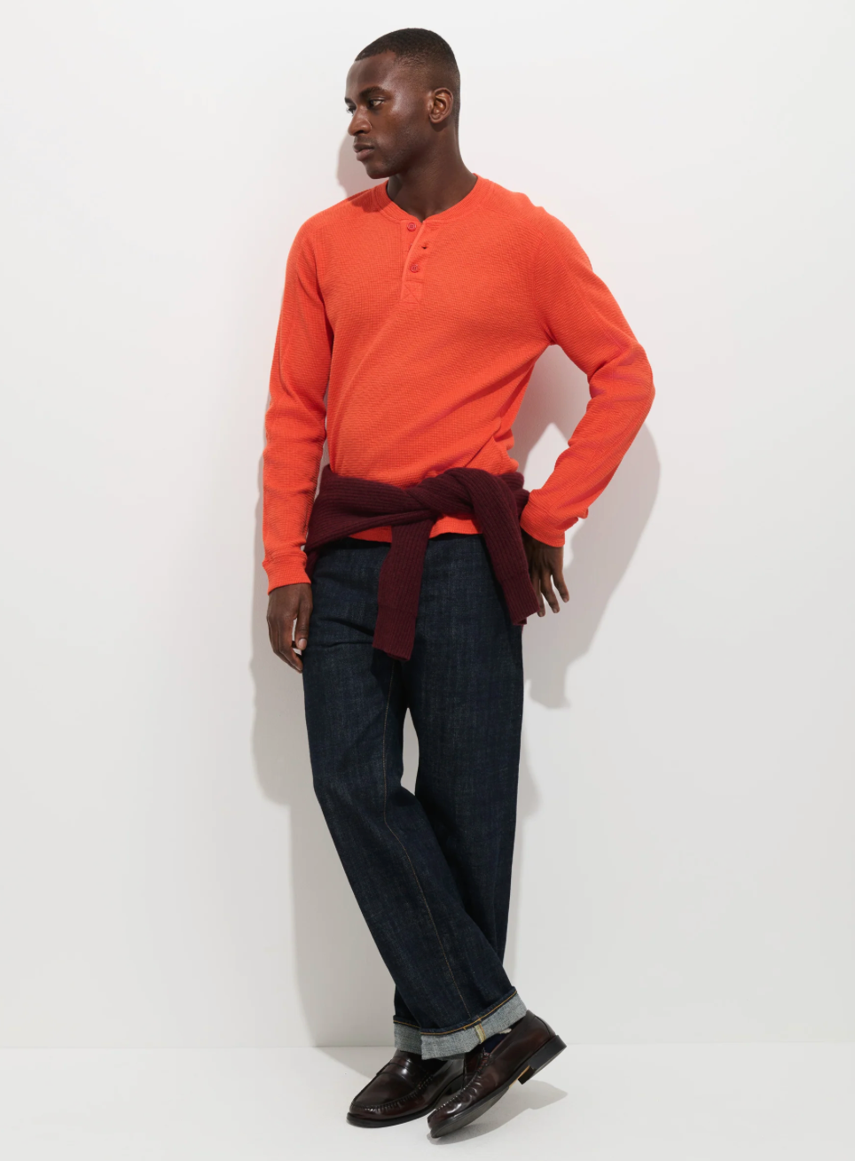 Alex Mill Austin Henley In Thermal Cotton - Bright Ember