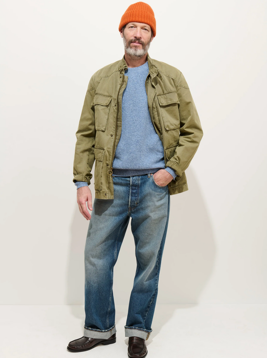 Alex Mill Jordan Sweater in Cashmere - Marled Stonewash