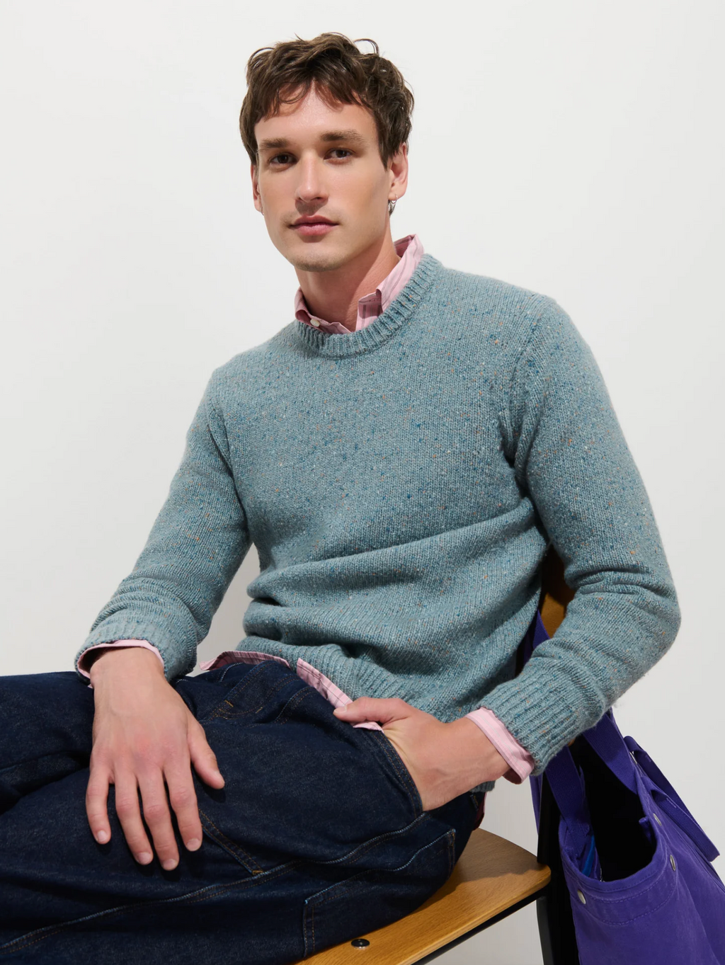 Alex Mill Donegal Crewneck Sweater - Sea Mist