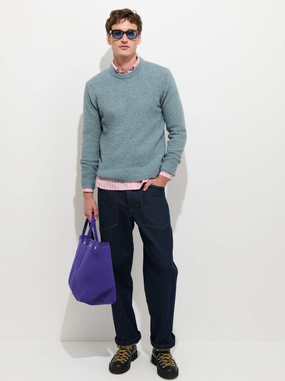 Alex Mill Donegal Crewneck Sweater - Sea Mist