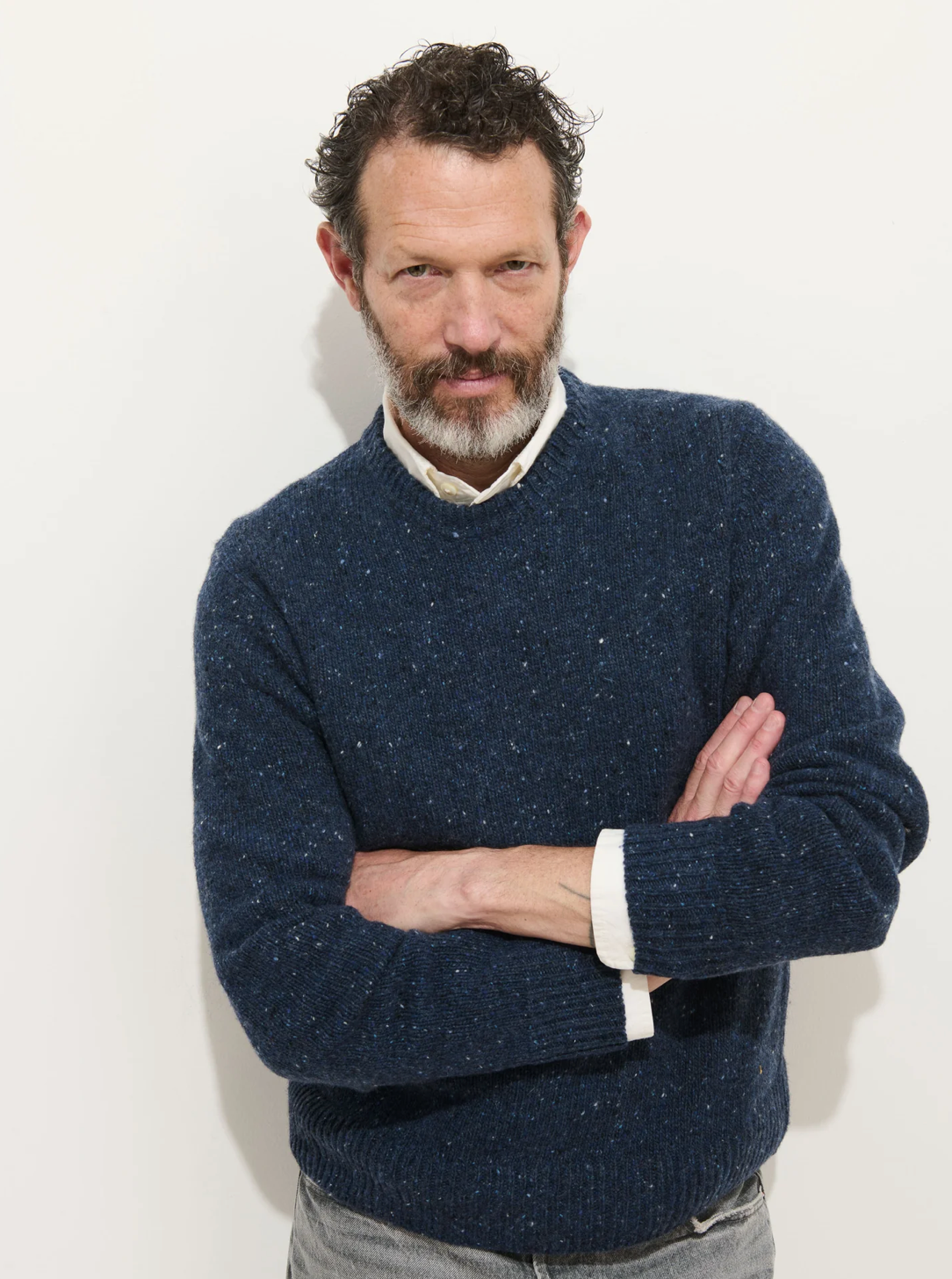 Alex Mill Donegal Crew Neck Sweater - Navy