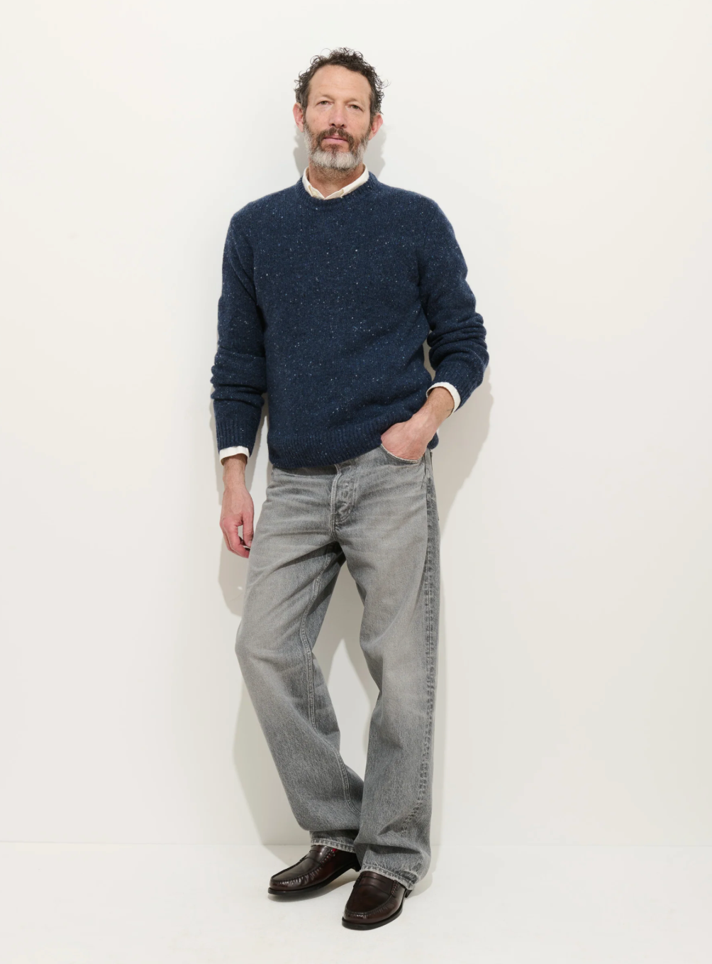 Alex Mill Donegal Crew Neck Sweater - Navy