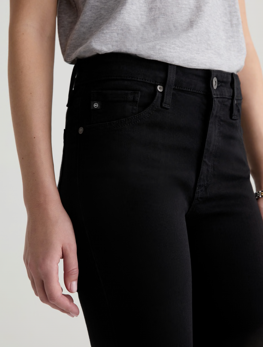 AG Farrah Mid-Rise Skinny - Super Black