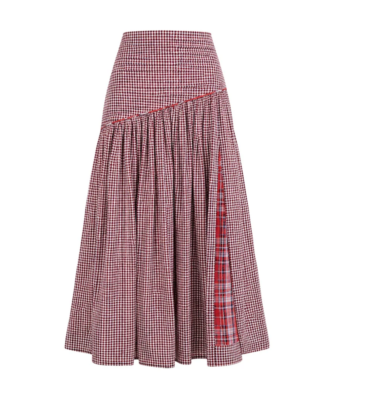 Carolina K Ines Skirt - Plaid Burgundy