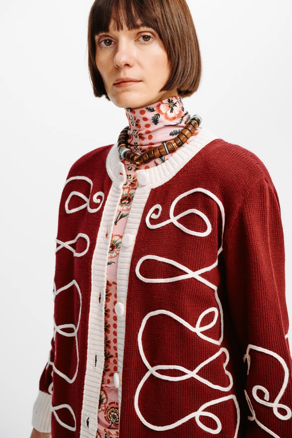 Carolina K Elsa Cardigan - Deep Red