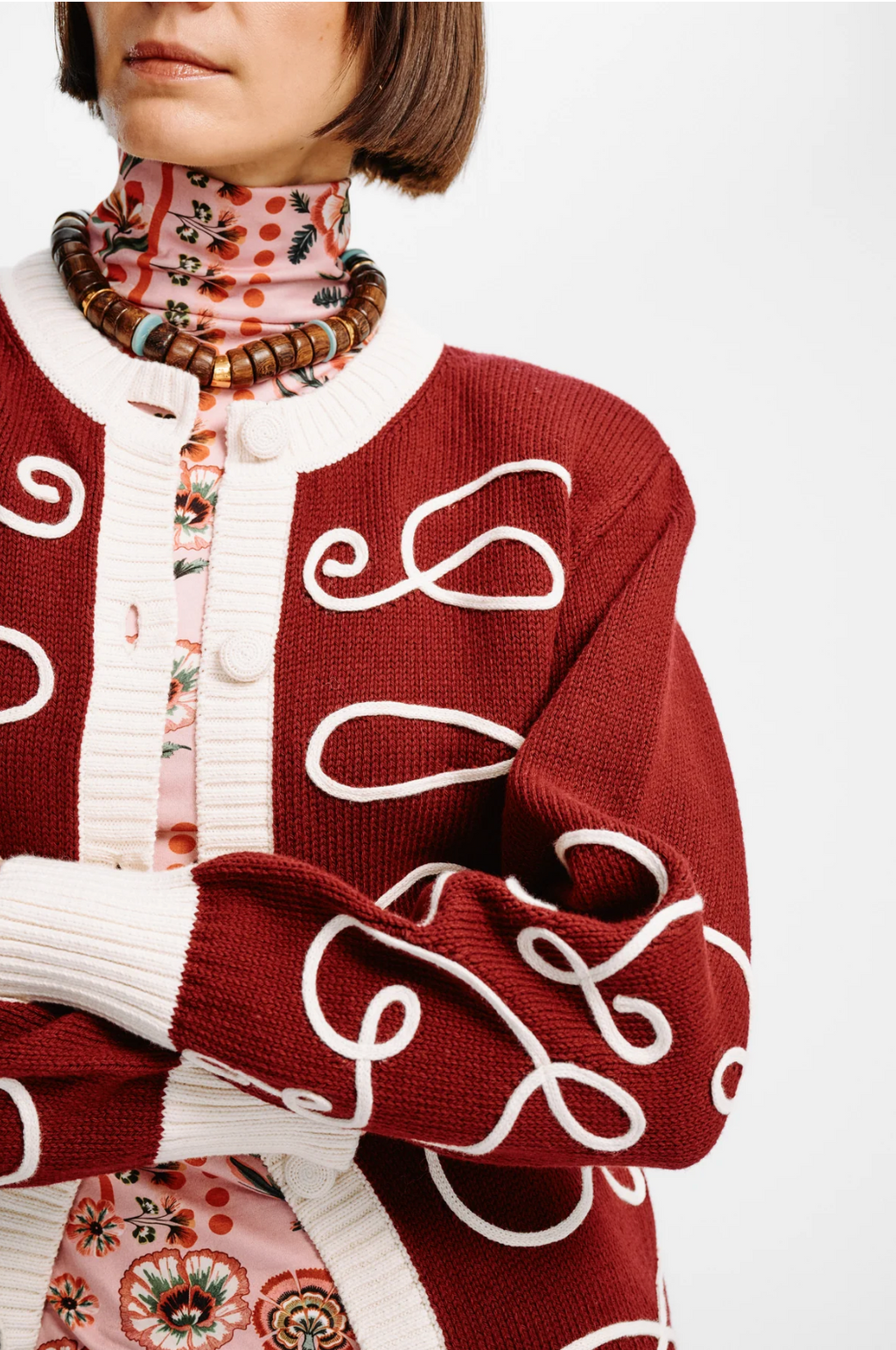 Carolina K Elsa Cardigan - Deep Red