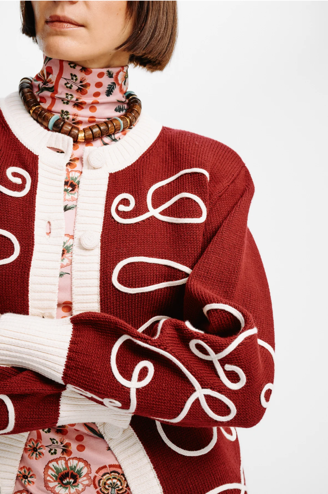 Carolina K Elsa Cardigan - Deep Red