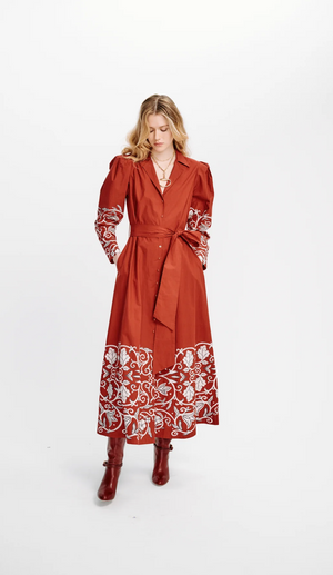 Carolina K Anais Dress - Winter Vine Burgundy