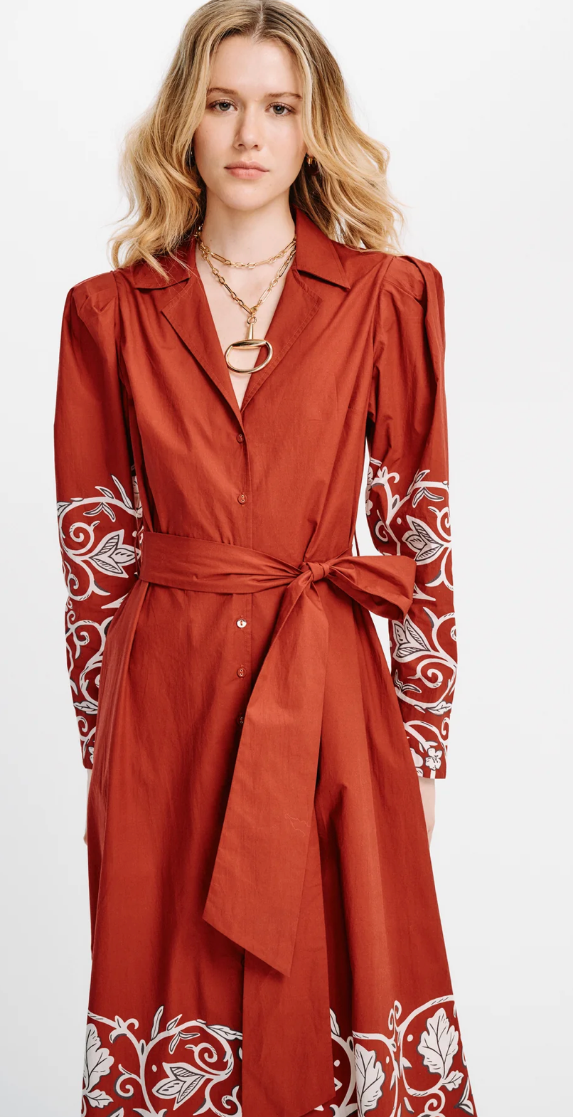 Carolina K Anais Dress - Winter Vine Burgundy