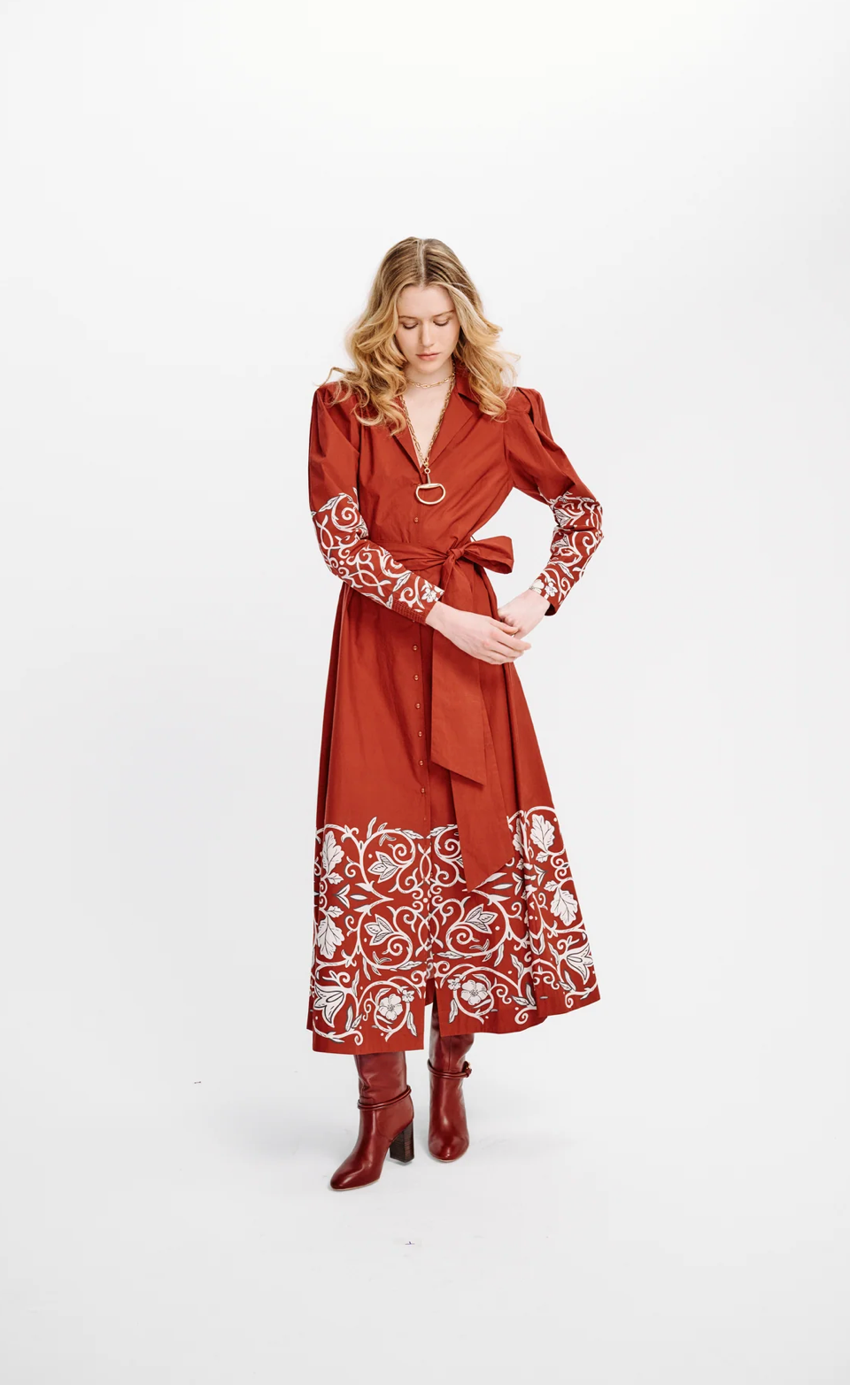 Carolina K Anais Dress - Winter Vine Burgundy