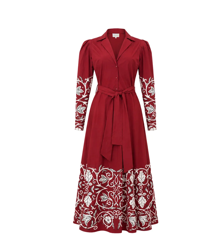 Carolina K Anais Dress - Winter Vine Burgundy