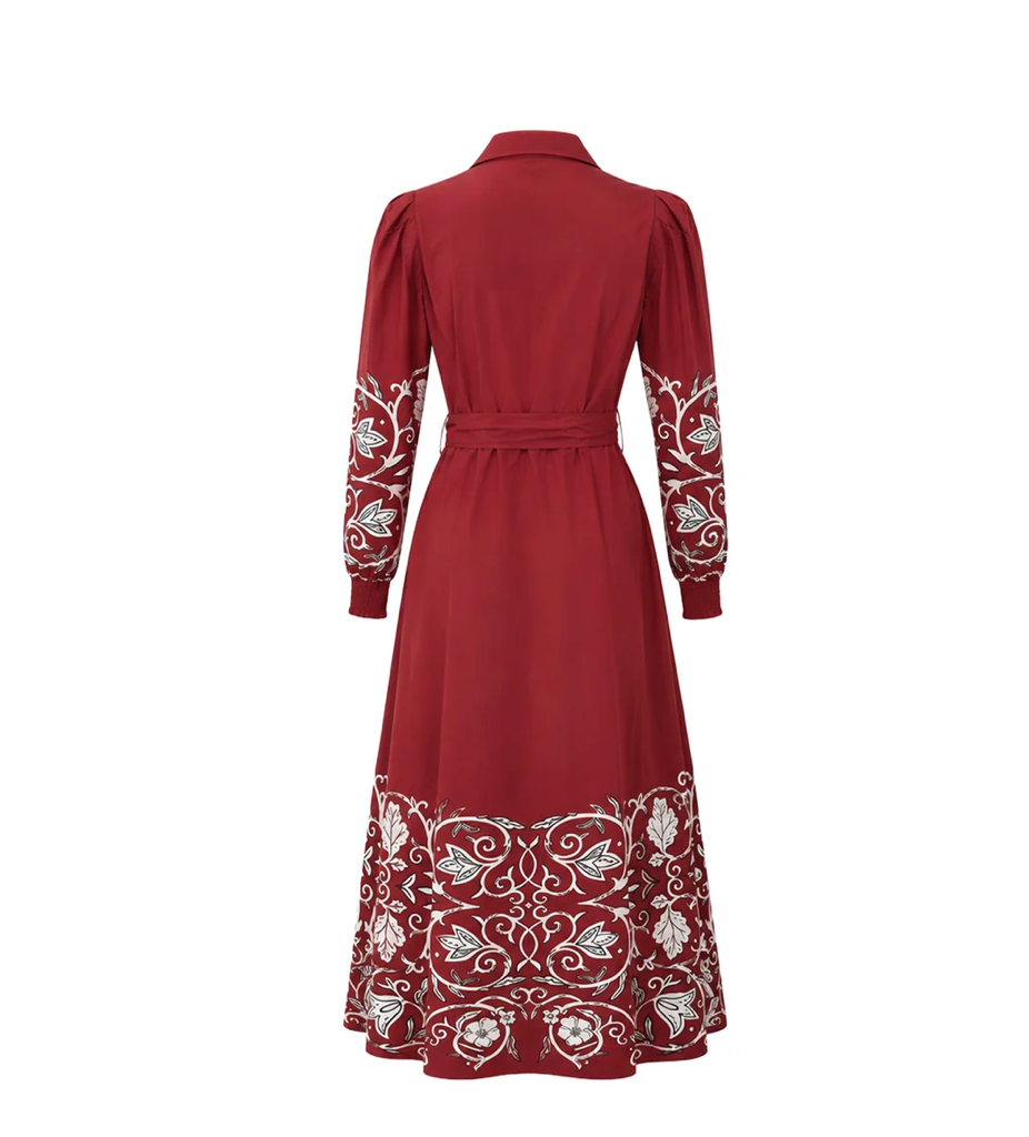 Carolina K Anais Dress - Winter Vine Burgundy