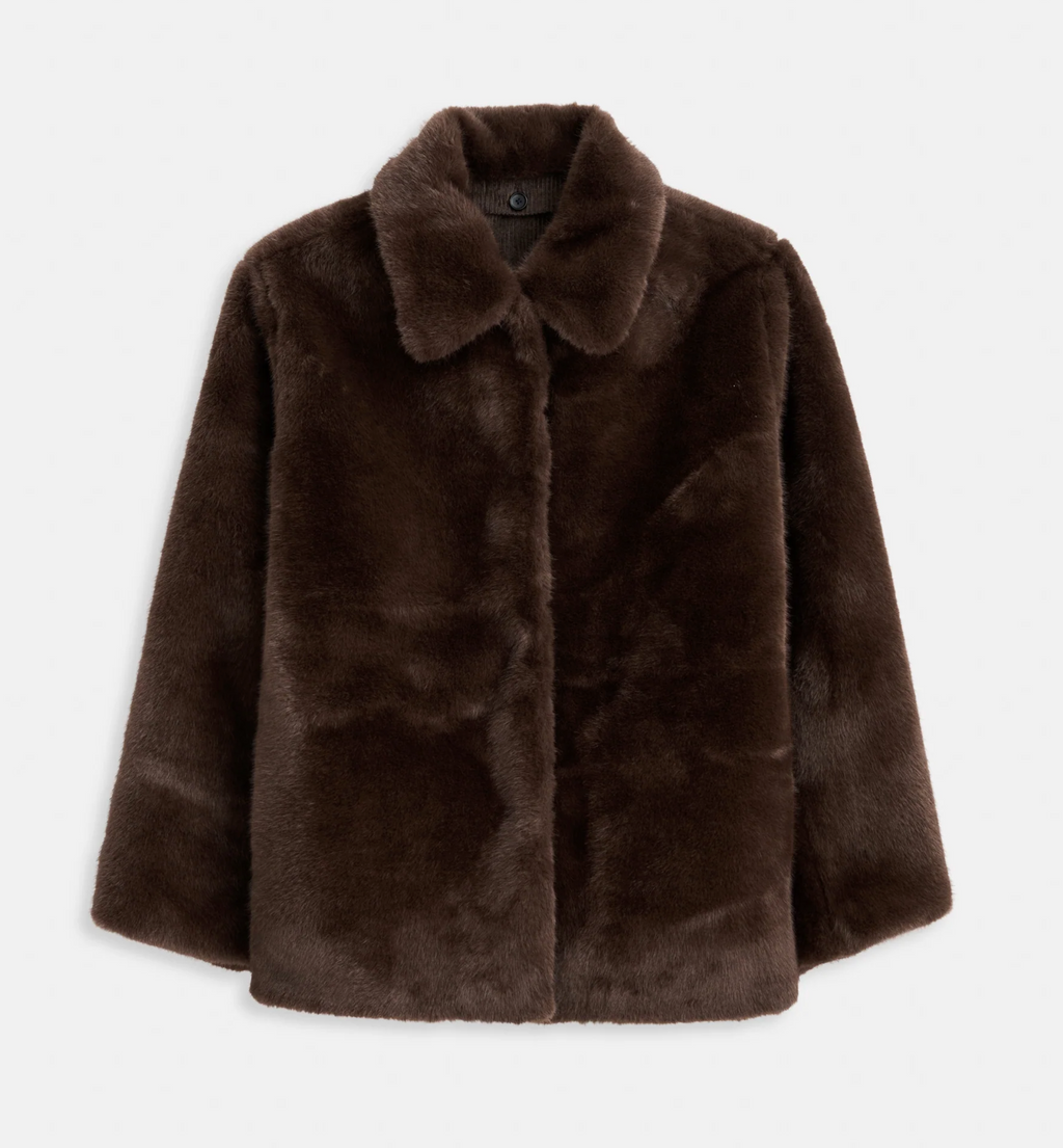 Alex Mill Duane St. Jacket Faux Fur - Dark Brown