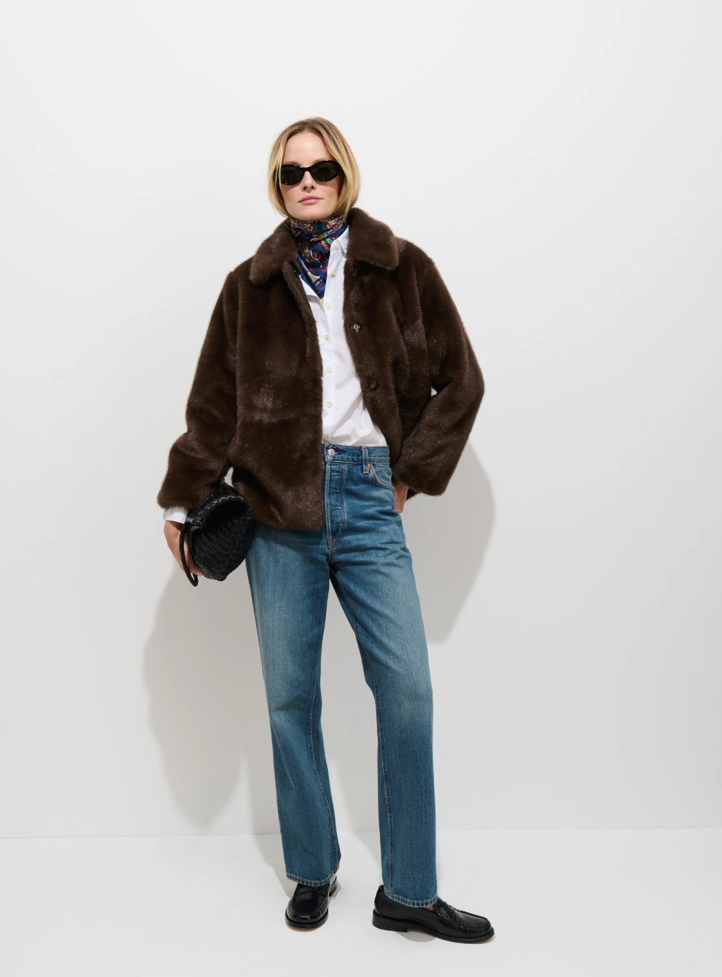 Alex Mill Duane St. Jacket Faux Fur - Dark Brown