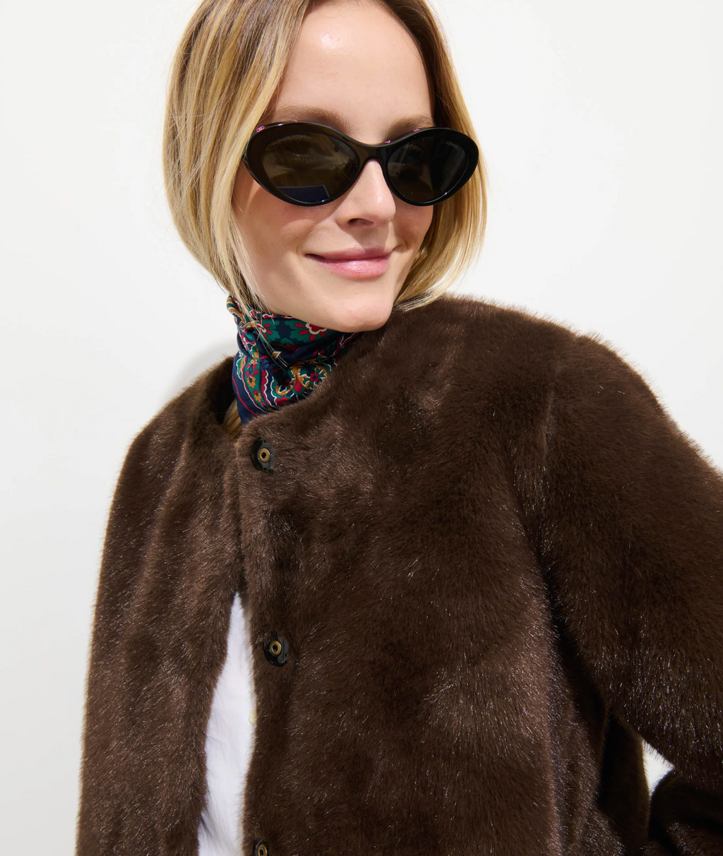 Alex Mill Duane St. Jacket Faux Fur - Dark Brown