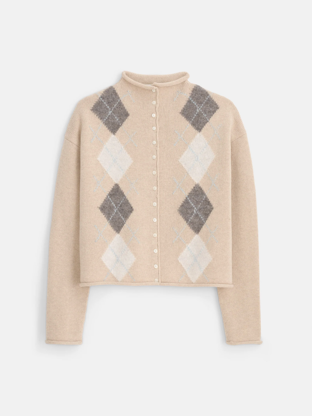 Alex Mill Taylor Argyle Cardigan - Oatmeal