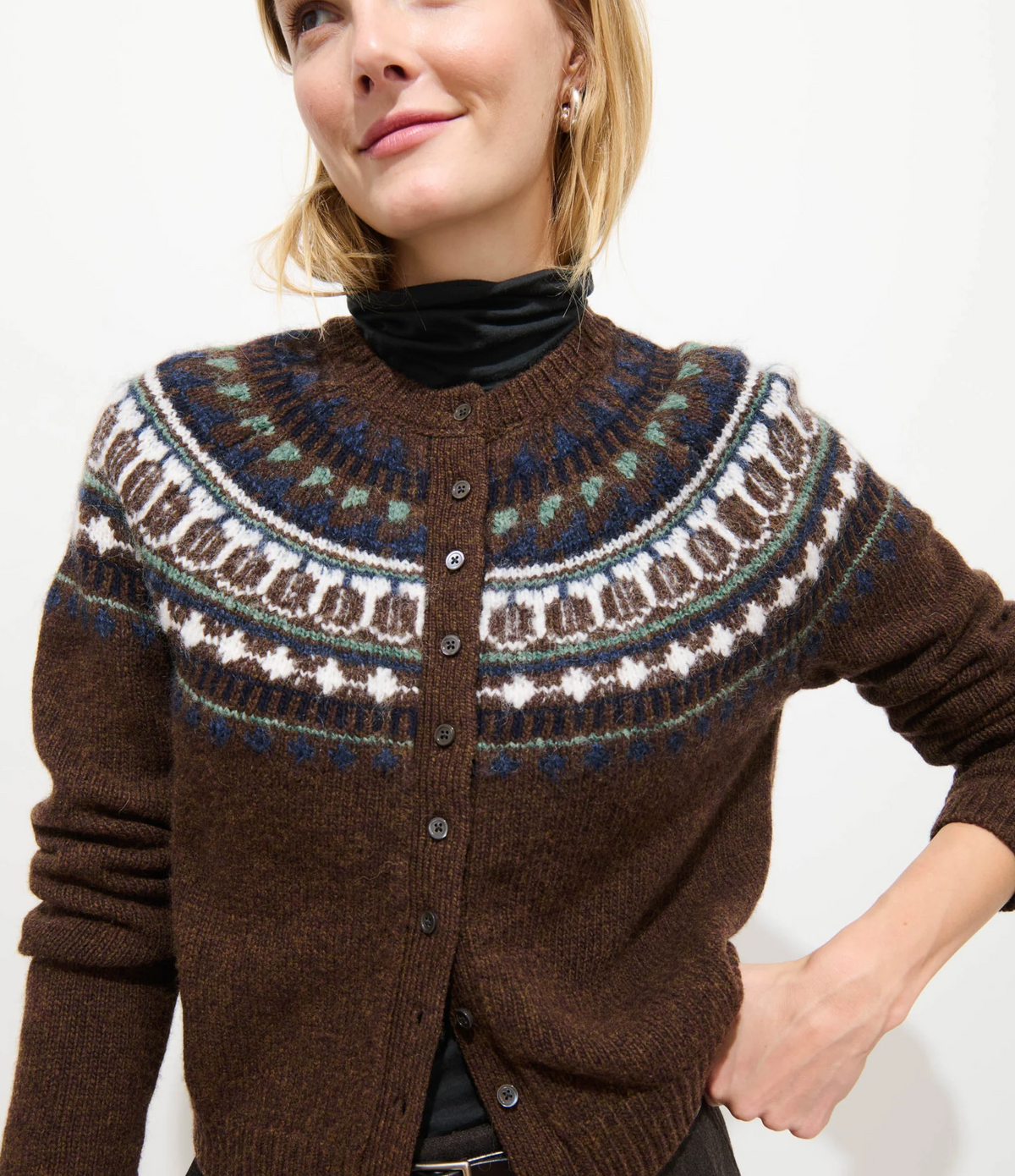 Alex Mill Charlotte Fair Isle Sweater - Chestnut