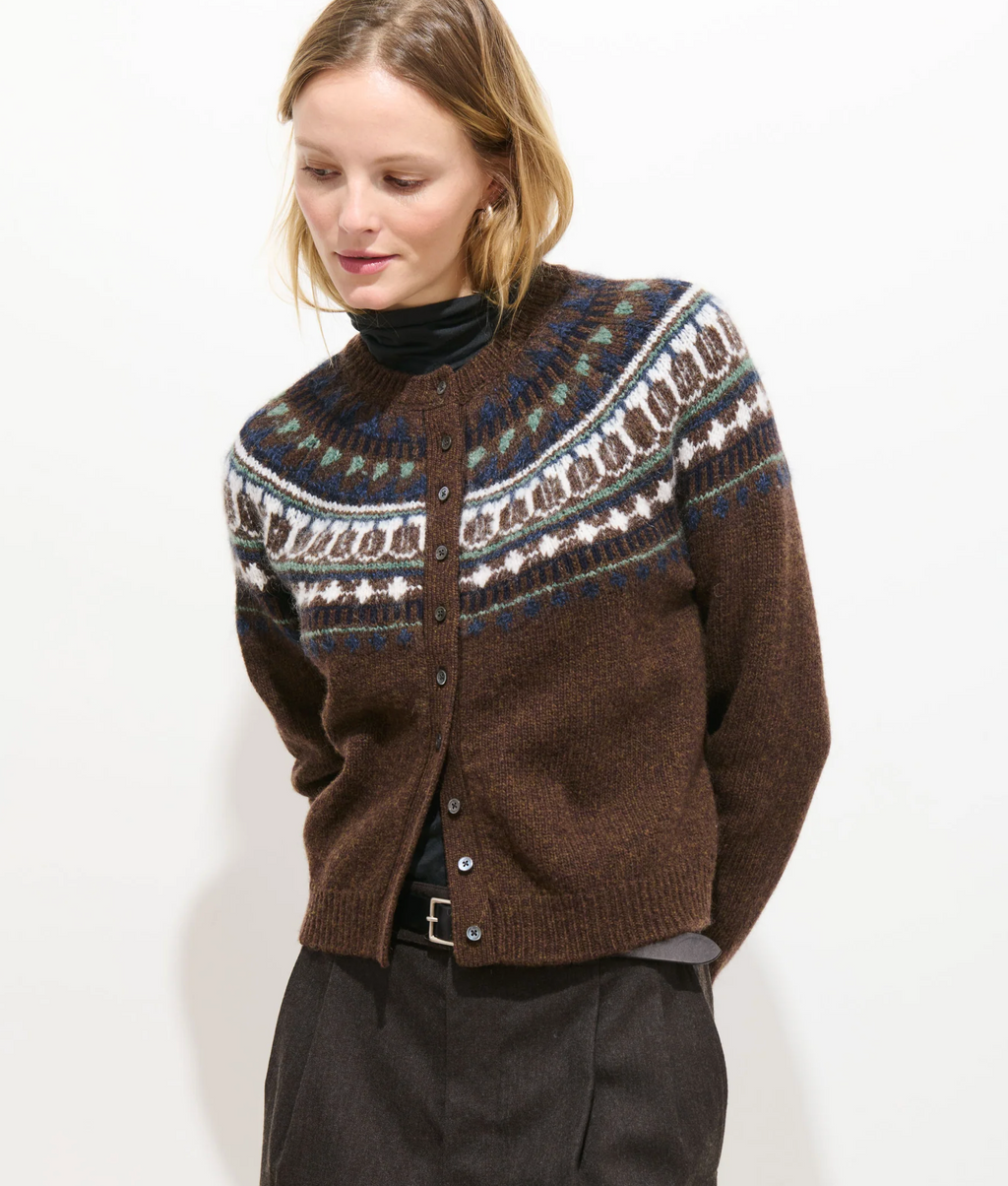 Alex Mill Charlotte Fair Isle Sweater - Chestnut
