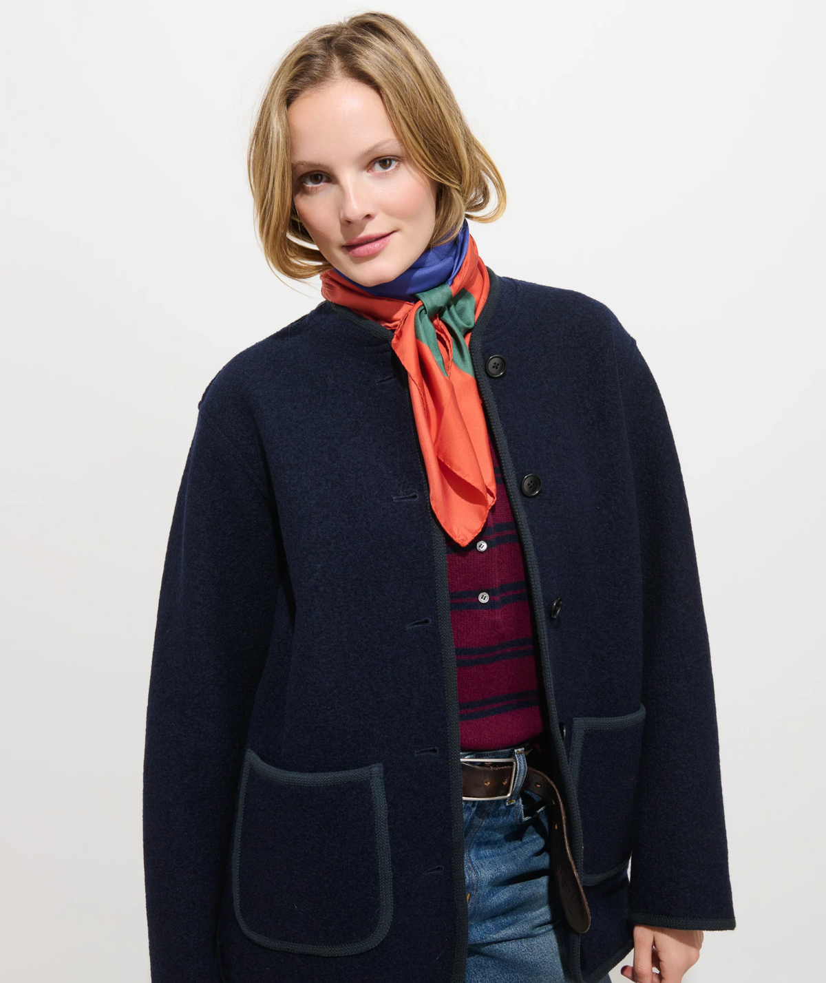 Alex Mill Cambridge Jacket Boiled Wool - Navy