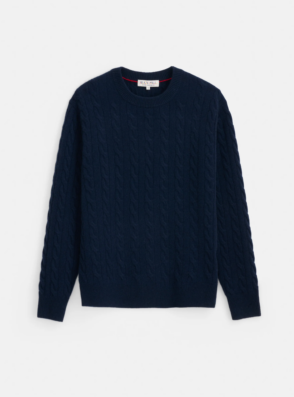 Alex Mill Kingston Cable Sweater Washed Cashmere - Navy