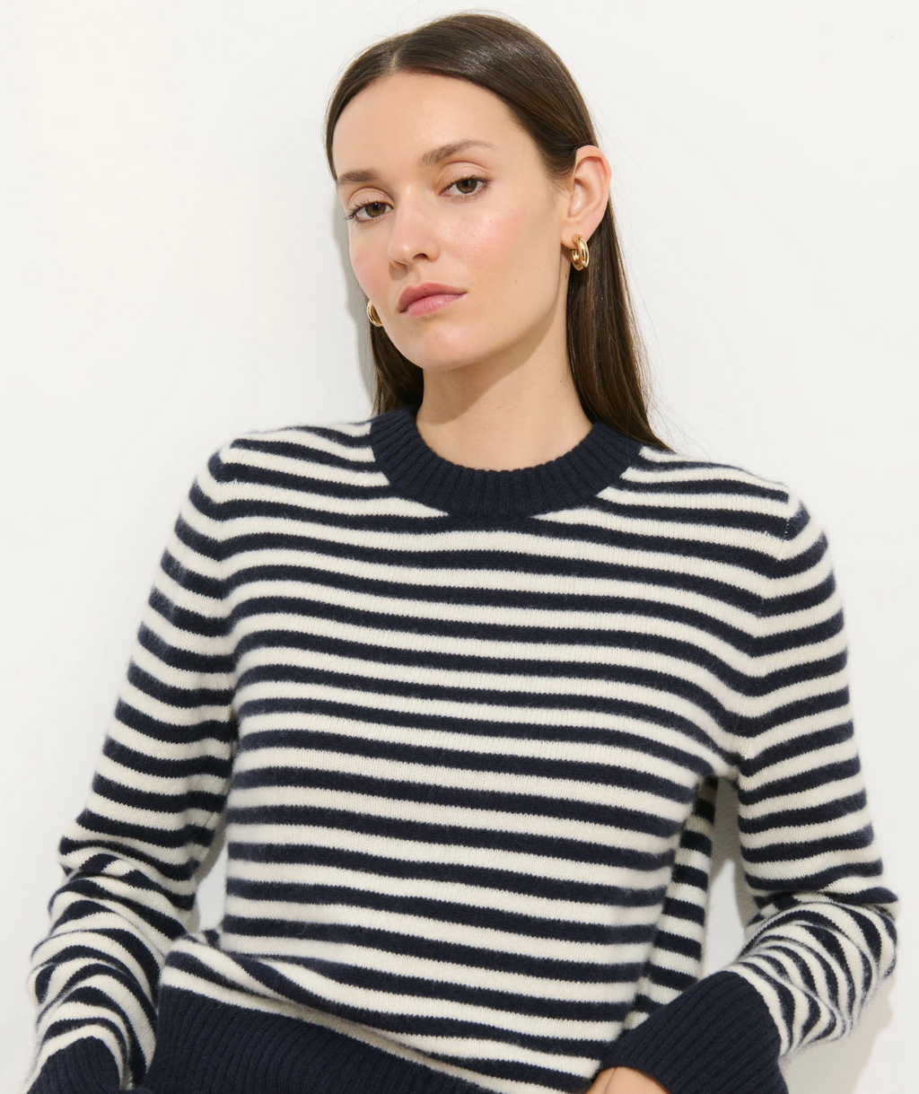 Alex Mill Marais Sweater Washed Cashmere - Navy/Ivory