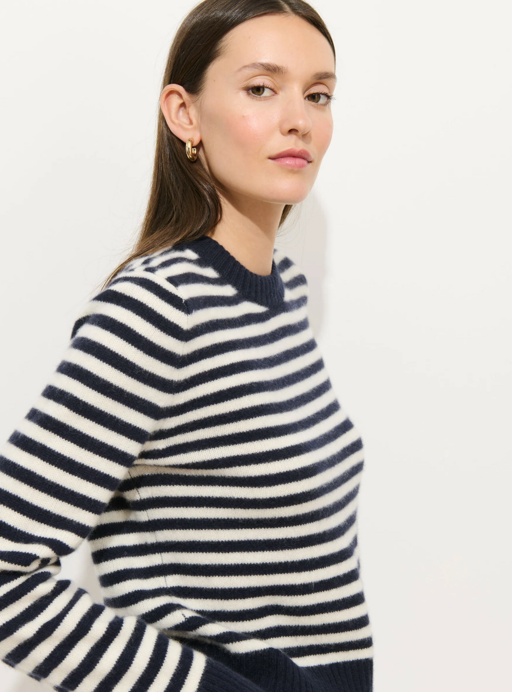 Alex Mill Marais Sweater Washed Cashmere - Navy/Ivory