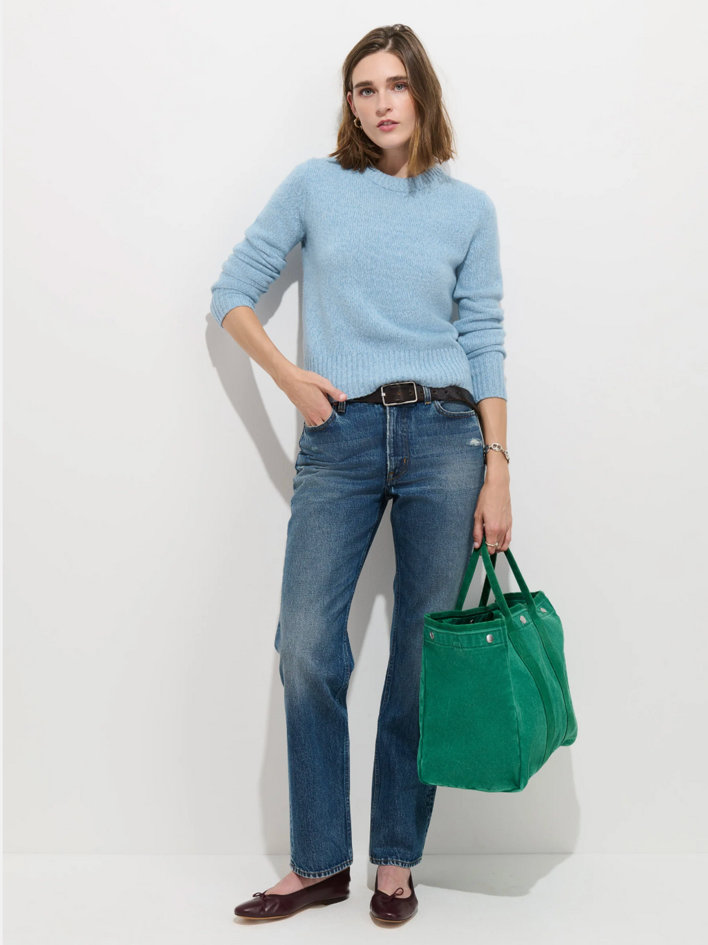 Alex Mill Marais Sweater Washed Cashmere - Marled Sky