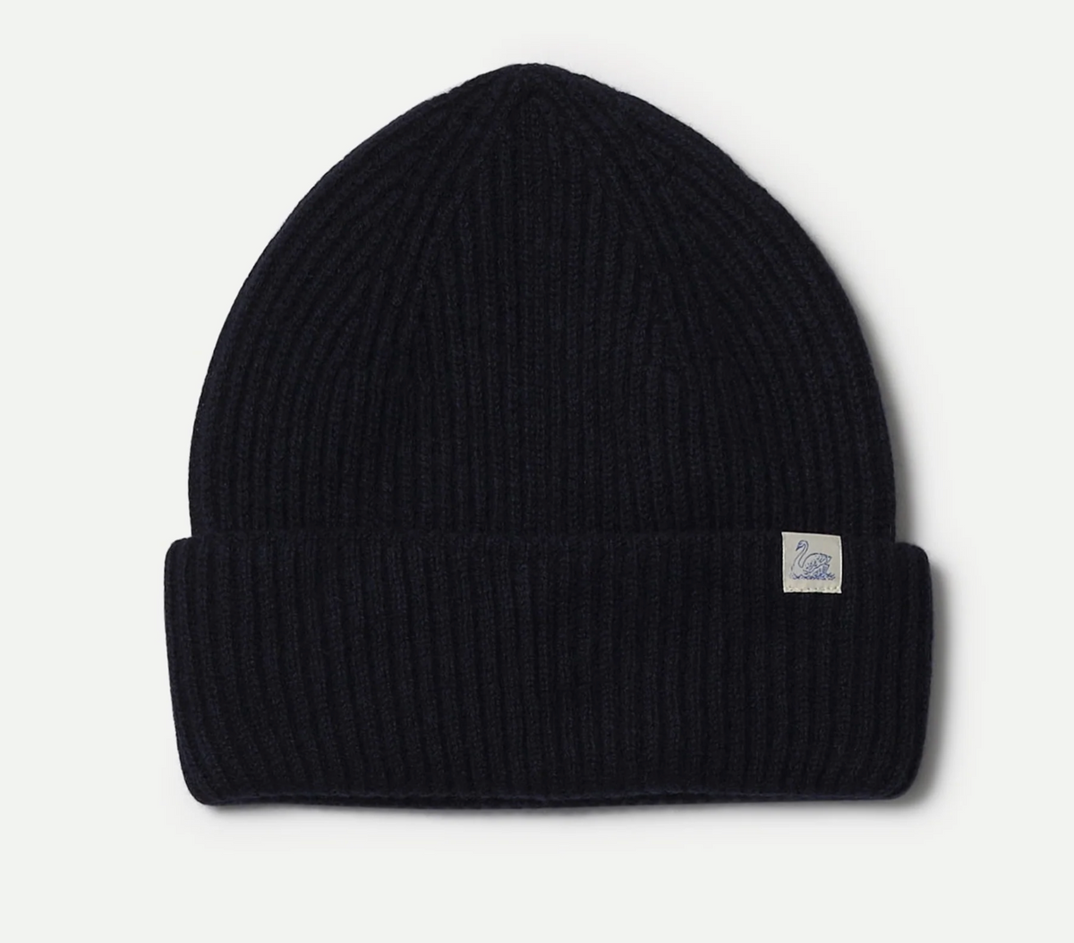 Merz b. Schwanen Ribbed Merino Wool-Cashmere-Silk Beanie  - Dark Navy