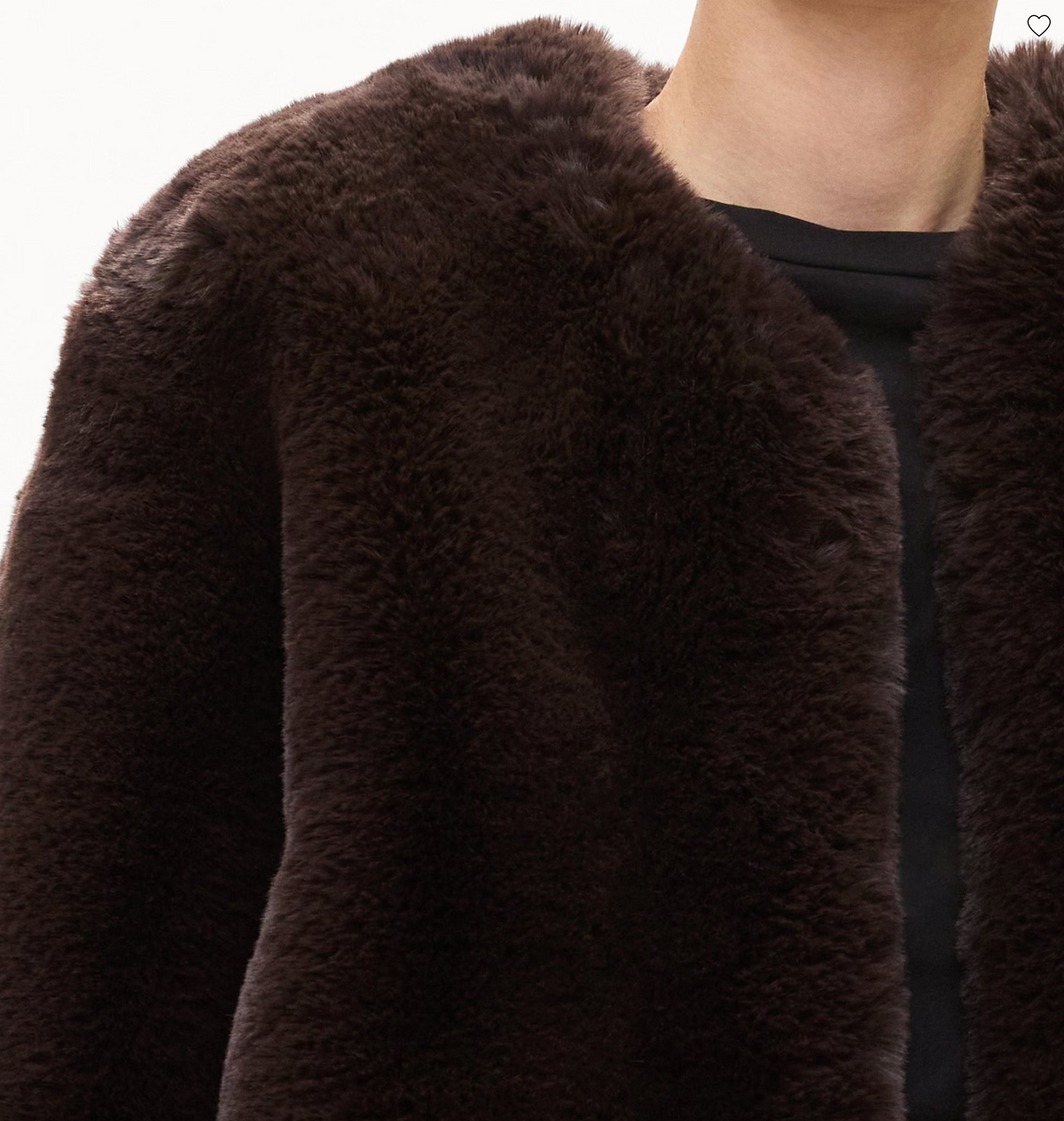 Theory V-Neck Jacket in Faux Fur - Cacao