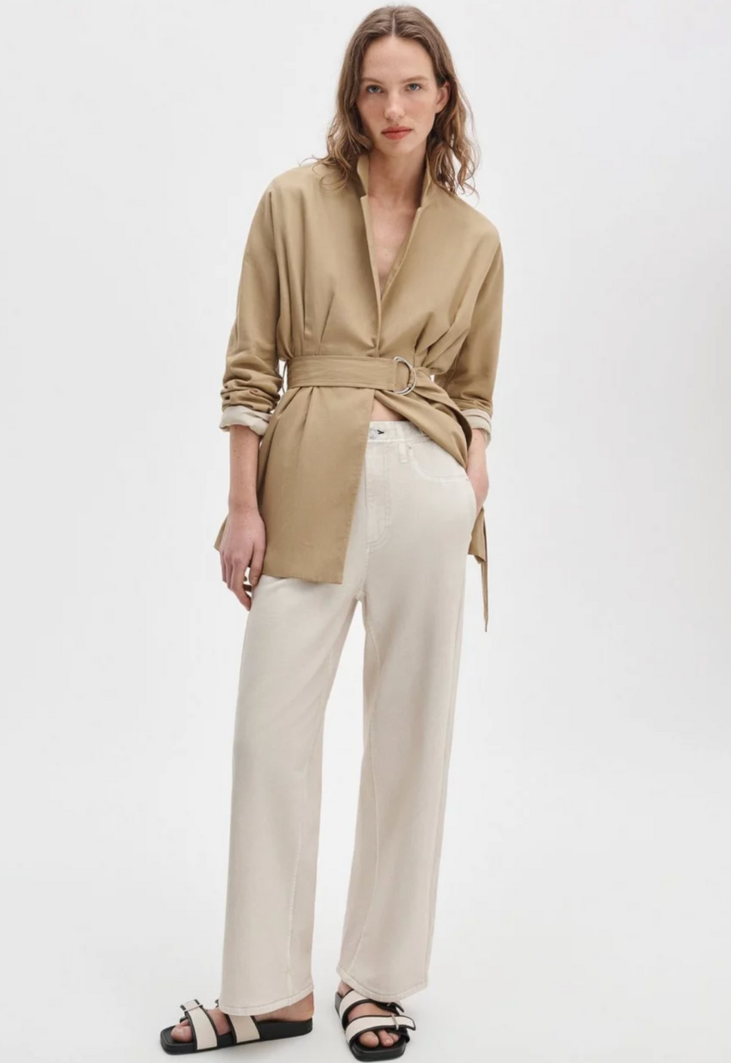Rag & Bone Miramar Wide-Leg Ankle Pant - Ecru