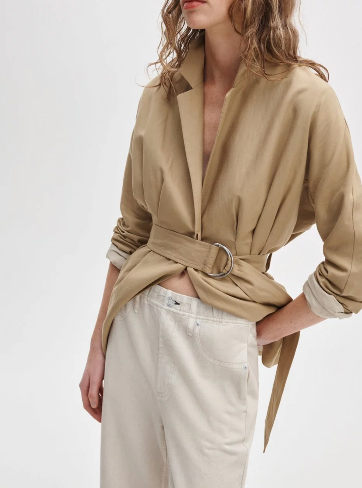 Rag & Bone Miramar Wide-Leg Ankle Pant - Ecru